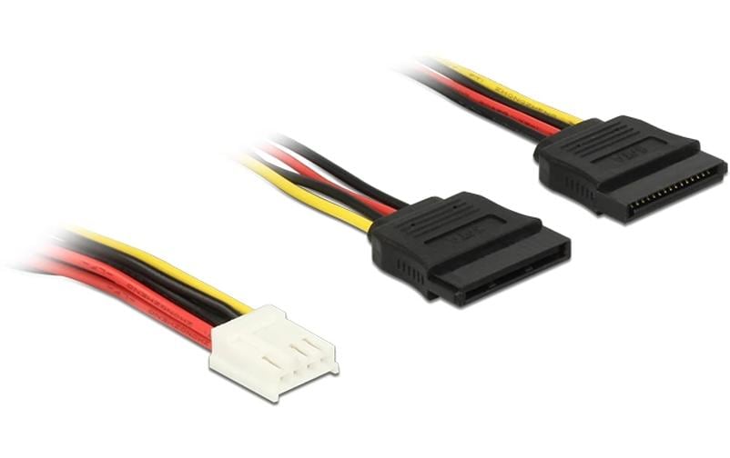 Delock Stromkabel 0.3m, Floppy 4p/2x SATA 15p 30 cm Delock Stromkabel 0.3m, Floppy 4p/2x SATA 15p 30 cm