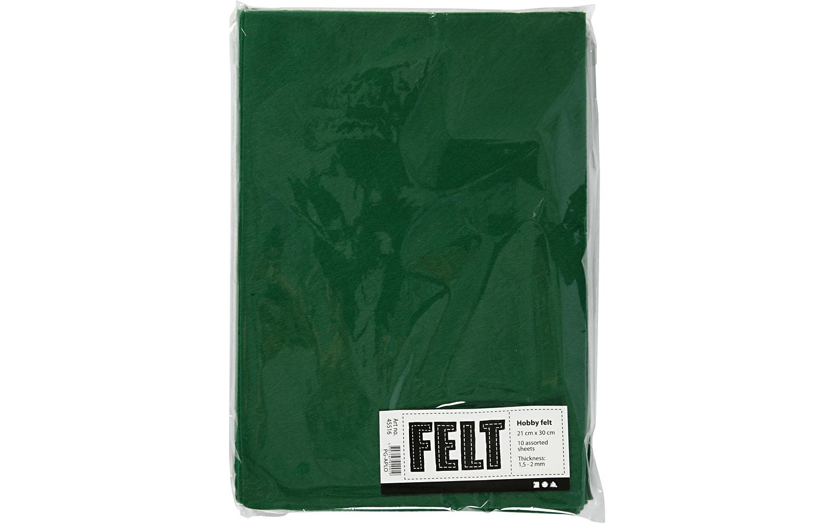 Creativ Company Bastelfilz 1.5 - 2 mm, A4, 10 Blatt, Grün Creativ Company Bastelfilz 1.5 - 2 mm, A4, 10 Blatt, Grün
