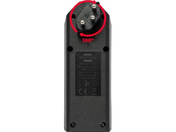 Brennenstuhl Abzweigstecker 3 x T13, 300° drehbar, Schwarz Brennenstuhl Abzweigstecker 3 x T13, 300° drehbar, Schwarz