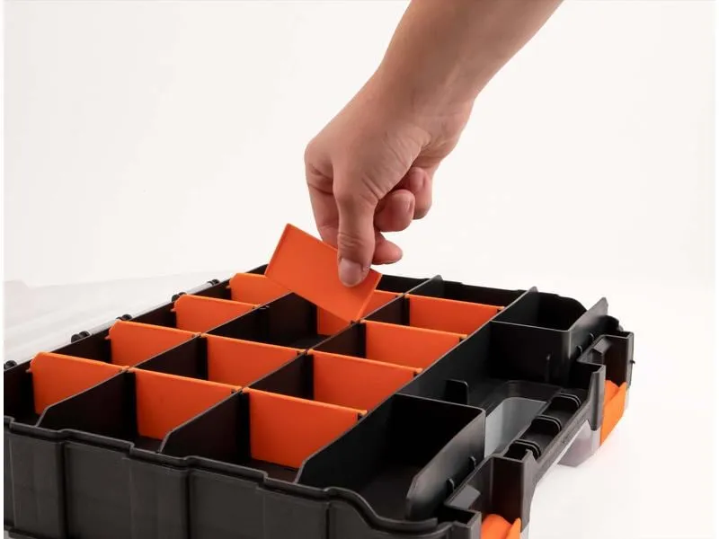Delock Sortimentskasten Orange / Schwarz 34 Fächer Delock Sortimentskasten Orange / Schwarz 34 Fächer