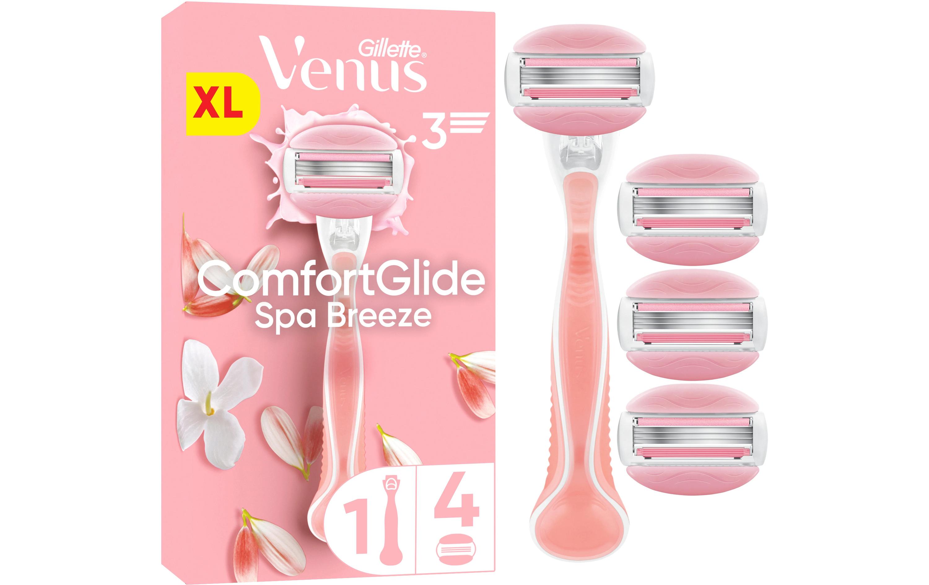Gillette Venus Damenrasierer ComfortGlide Spa Breeze 4er + Handstück