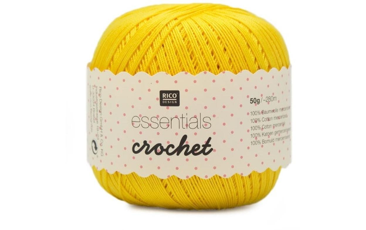 Rico Design Häkel- und Strickgarn Essentials Crochet 50 g, Gelb