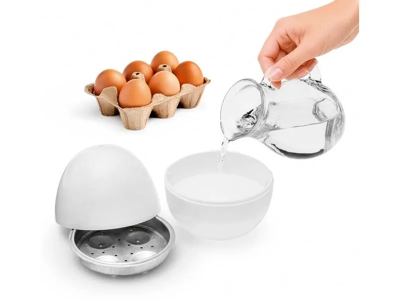 GOURMETmaxx GOURMETmaxx Mikrowellen-Eierkocher weiss für 4 Eier Weiss GOURMETmaxx GOURMETmaxx Mikrowellen-Eierkocher weiss für 4 Eier Weiss