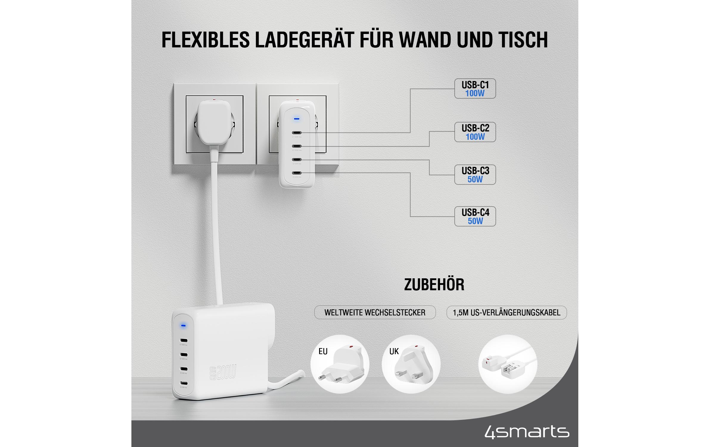 4smarts USB-Wandladegerät Flex Pro Weiss 4smarts USB-Wandladegerät Flex Pro Weiss
