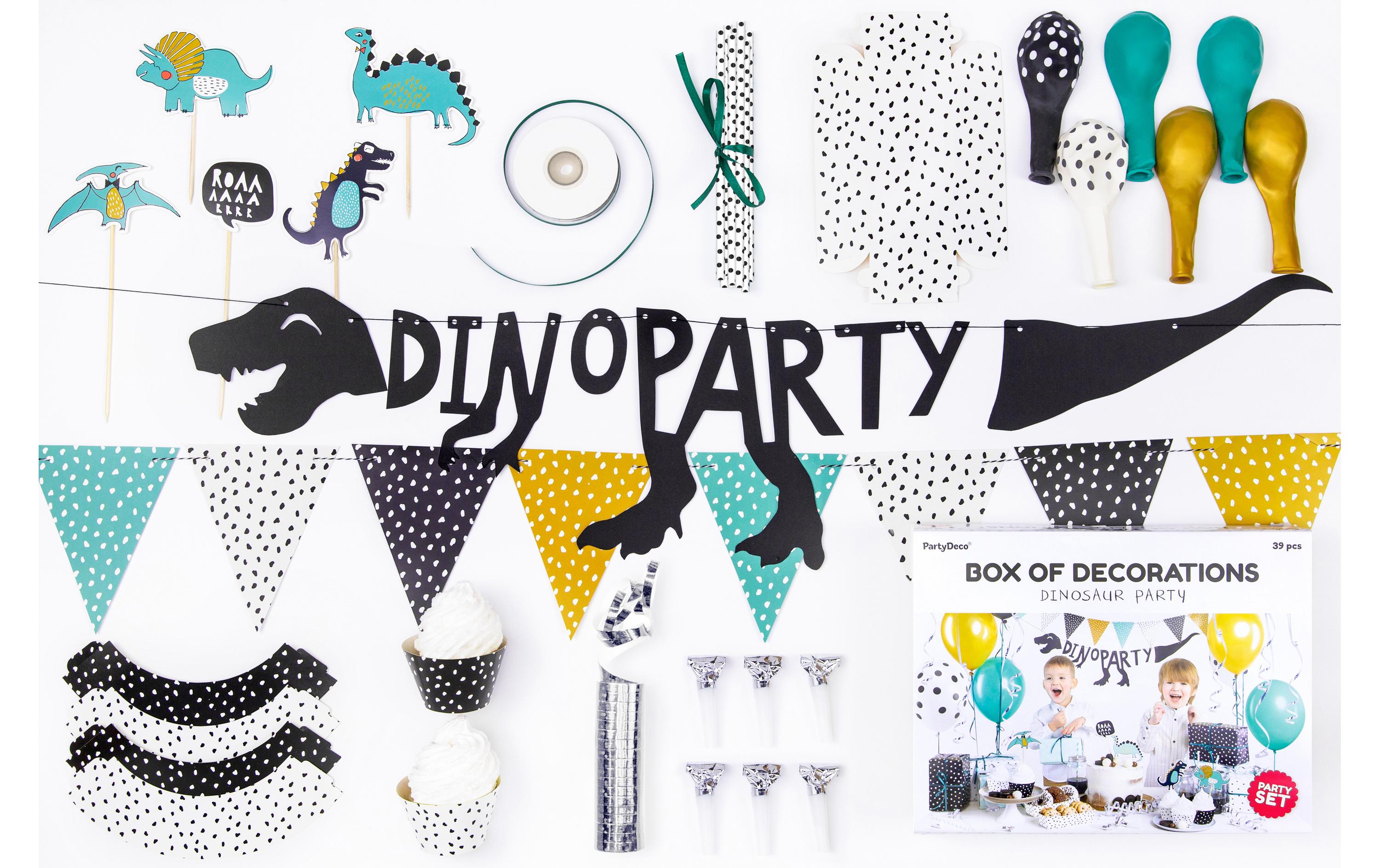 Partydeco Partyset Dino Party 10-teilig, Mehfarbig