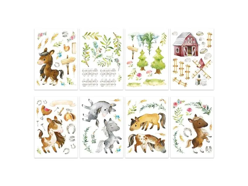 Papierdrachen Pferde – Set 8 8 Bogen 22 x 30 cm