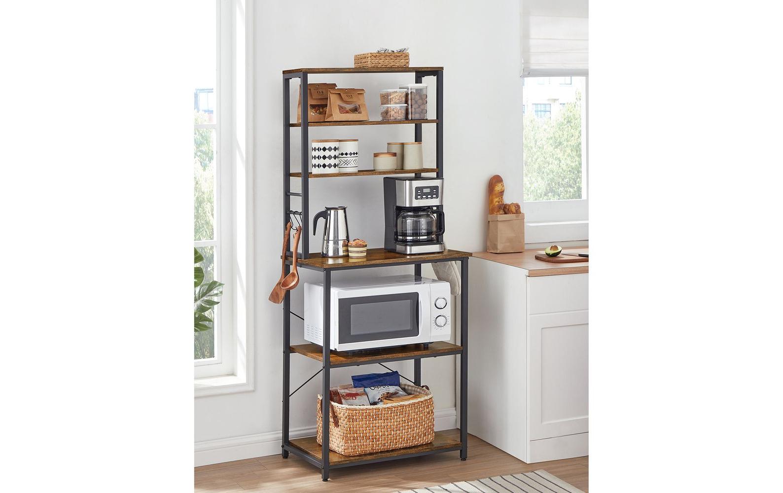 VASAGLE Küchenregal mit 6 Ablagen Braun