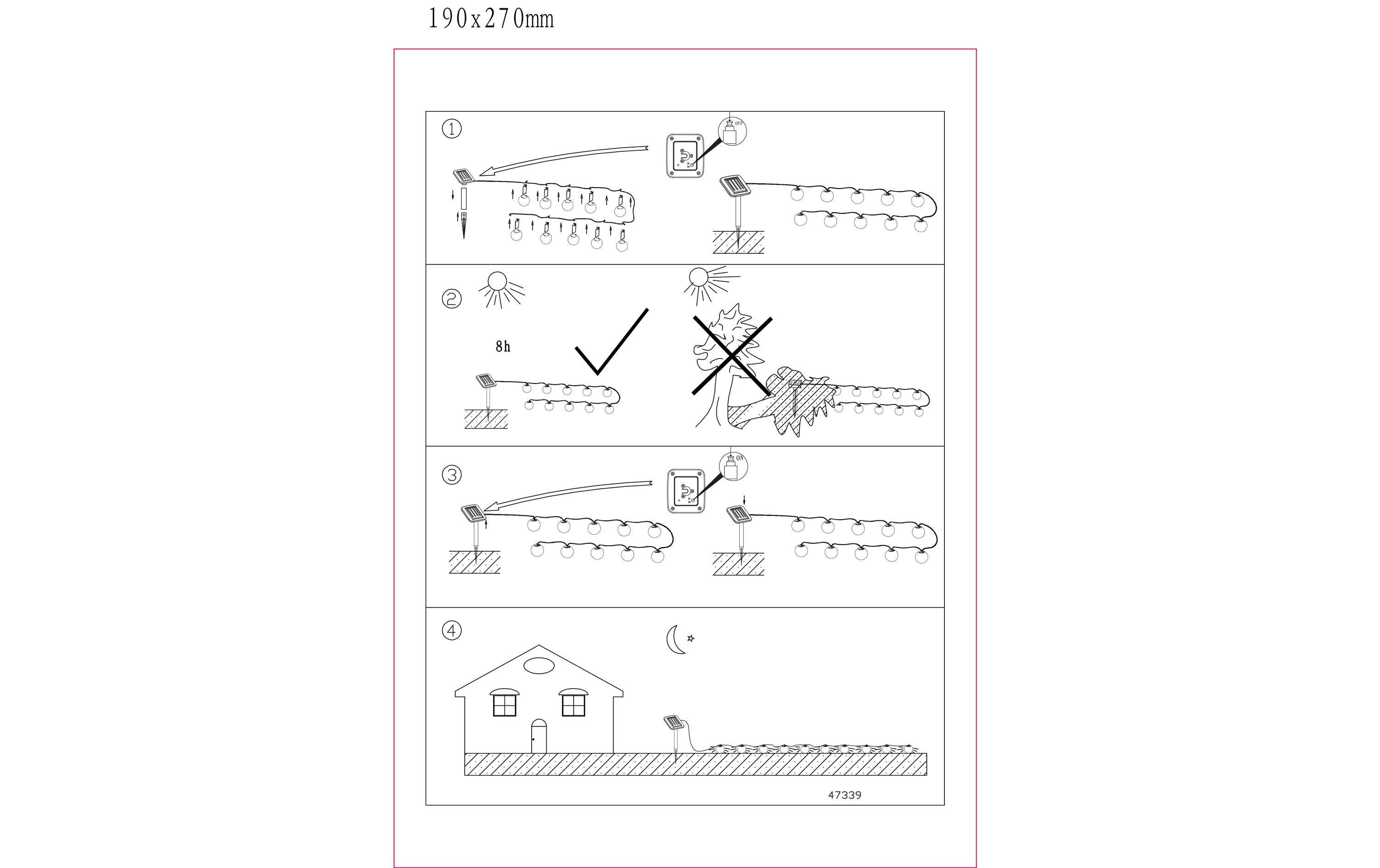 EGLO Leuchten Lichterkette Solar 430 cm, Mehrfarbig