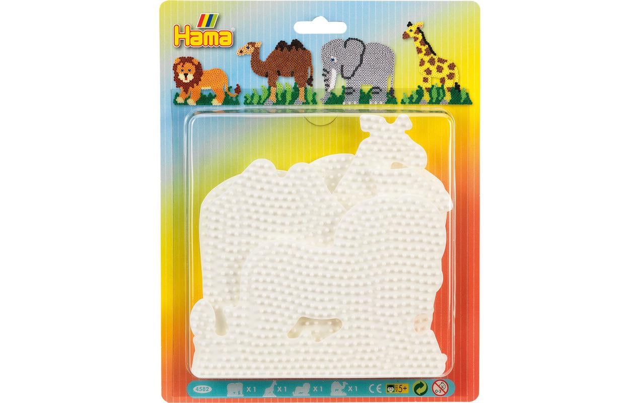 Hama Bügelperlen Platten Midi mit 4 Tier-Motiven Weiss