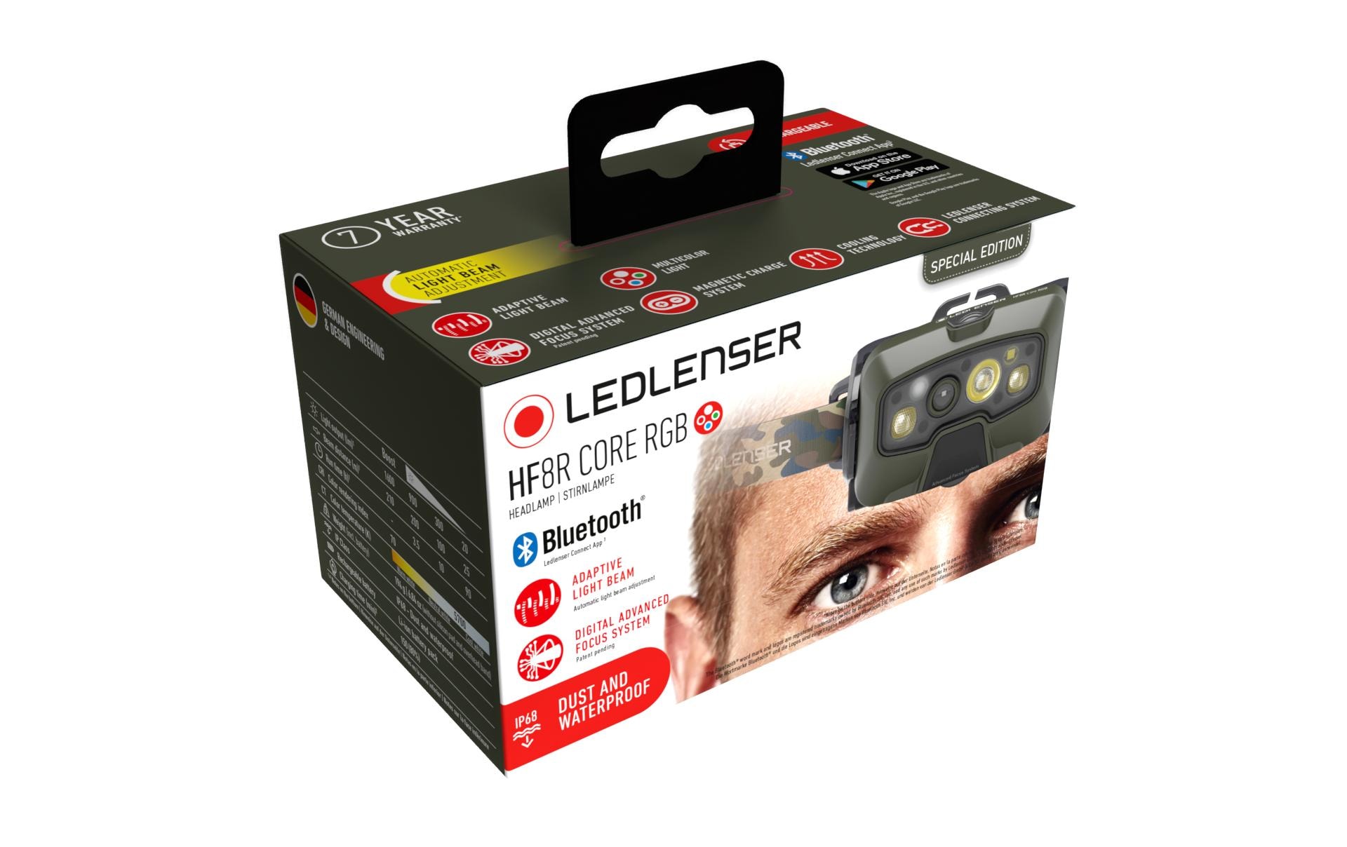 LED LENSER Stirnlampe HF8R Core RGB Camouflage