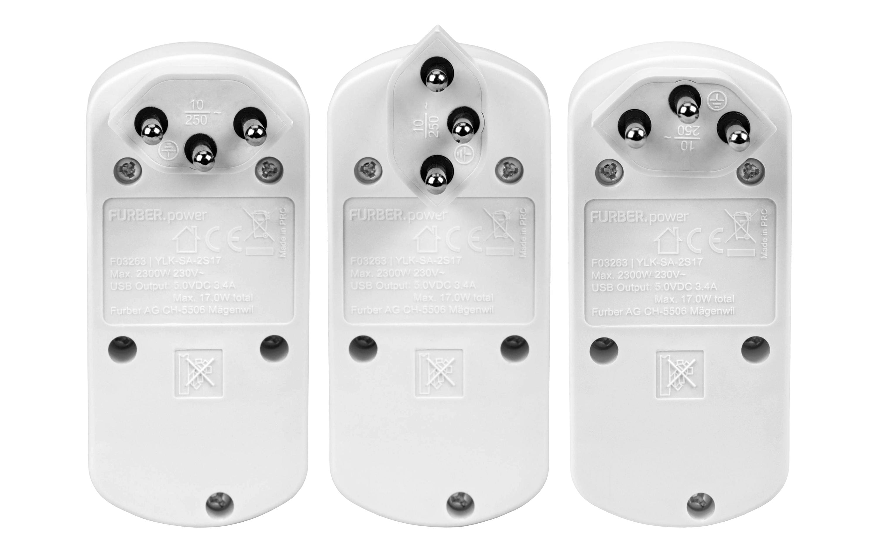 FURBER.power Mehrfachstecker Flexo 2 x T13, USB-A, USB-C, drehbar FURBER.power Mehrfachstecker Flexo 2 x T13, USB-A, USB-C, drehbar