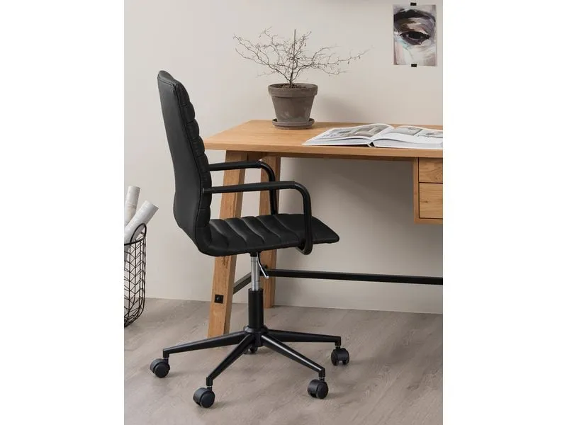 AC Design Bürostuhl Winslow, mit Polsterrücken und Armlehnen, Schwarz