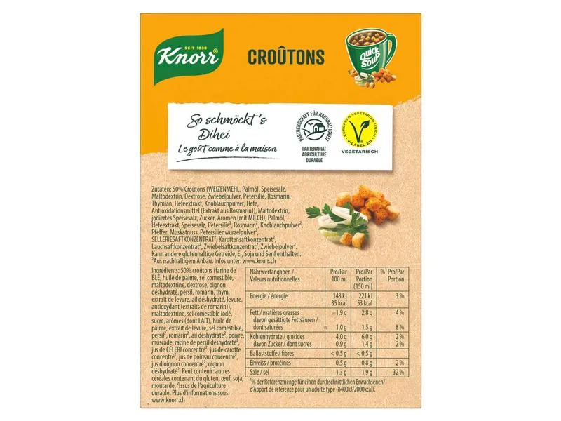 Knorr Quick Soup Croûtons 3 Portionen Knorr Quick Soup Croûtons 3 Portionen