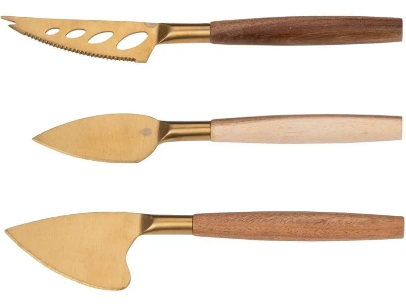 ALPINA Käsemesser-Set 3 Stück, Braun/Gold