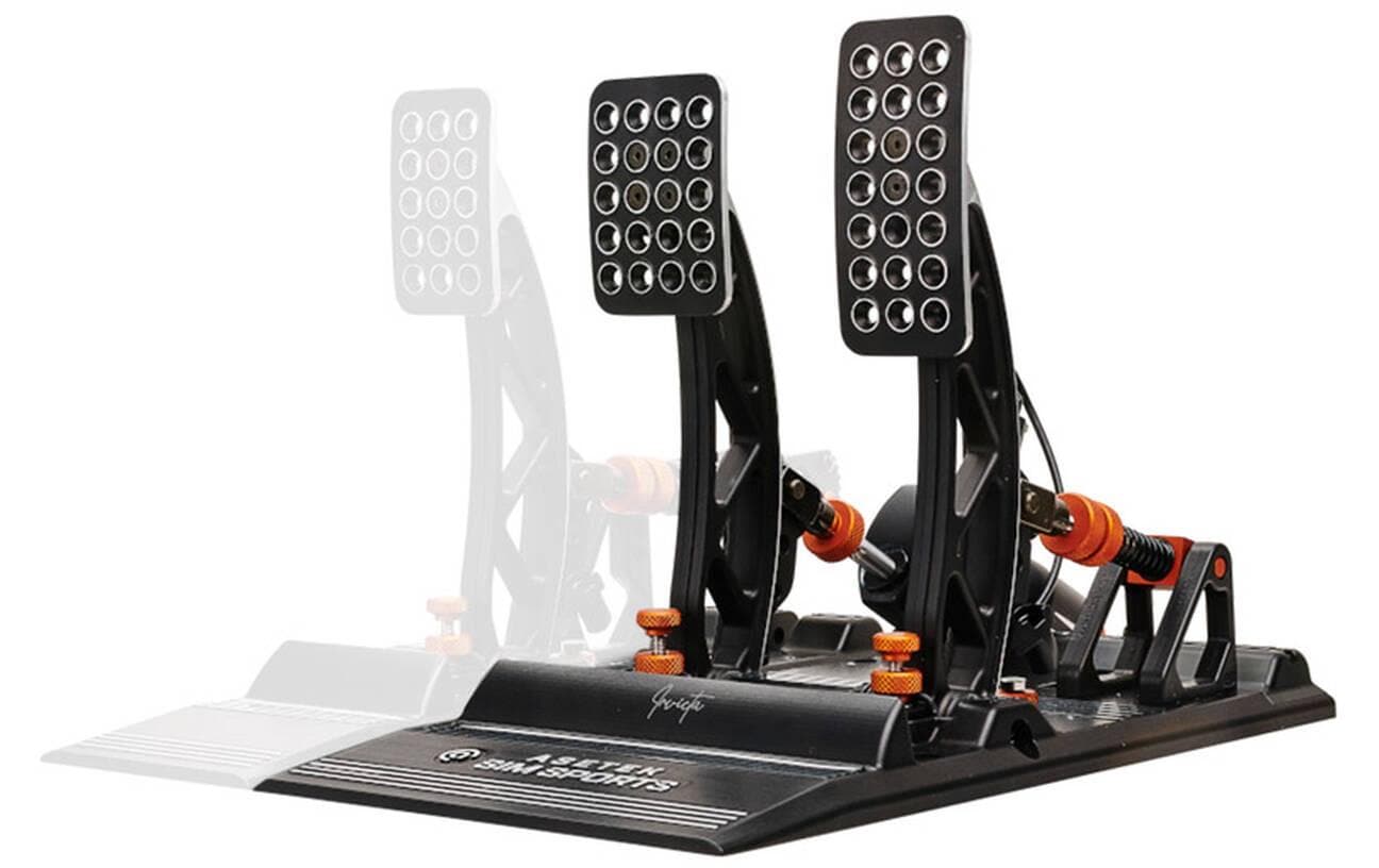 Asetek Racing Invicta Accelerator and Brake Pedal Aluminium Schwarz Orange