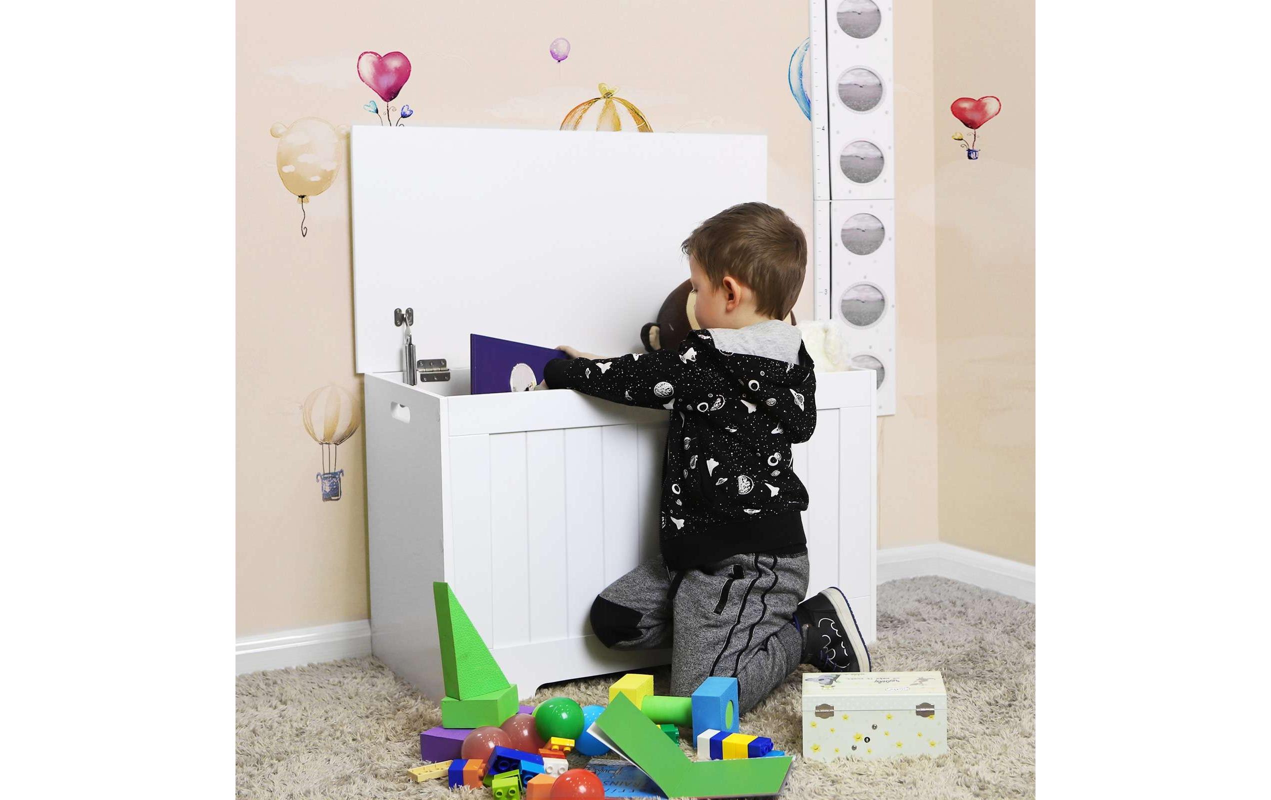 VASAGLE Truhe aus Holz 76 x 48 cm, Weiss