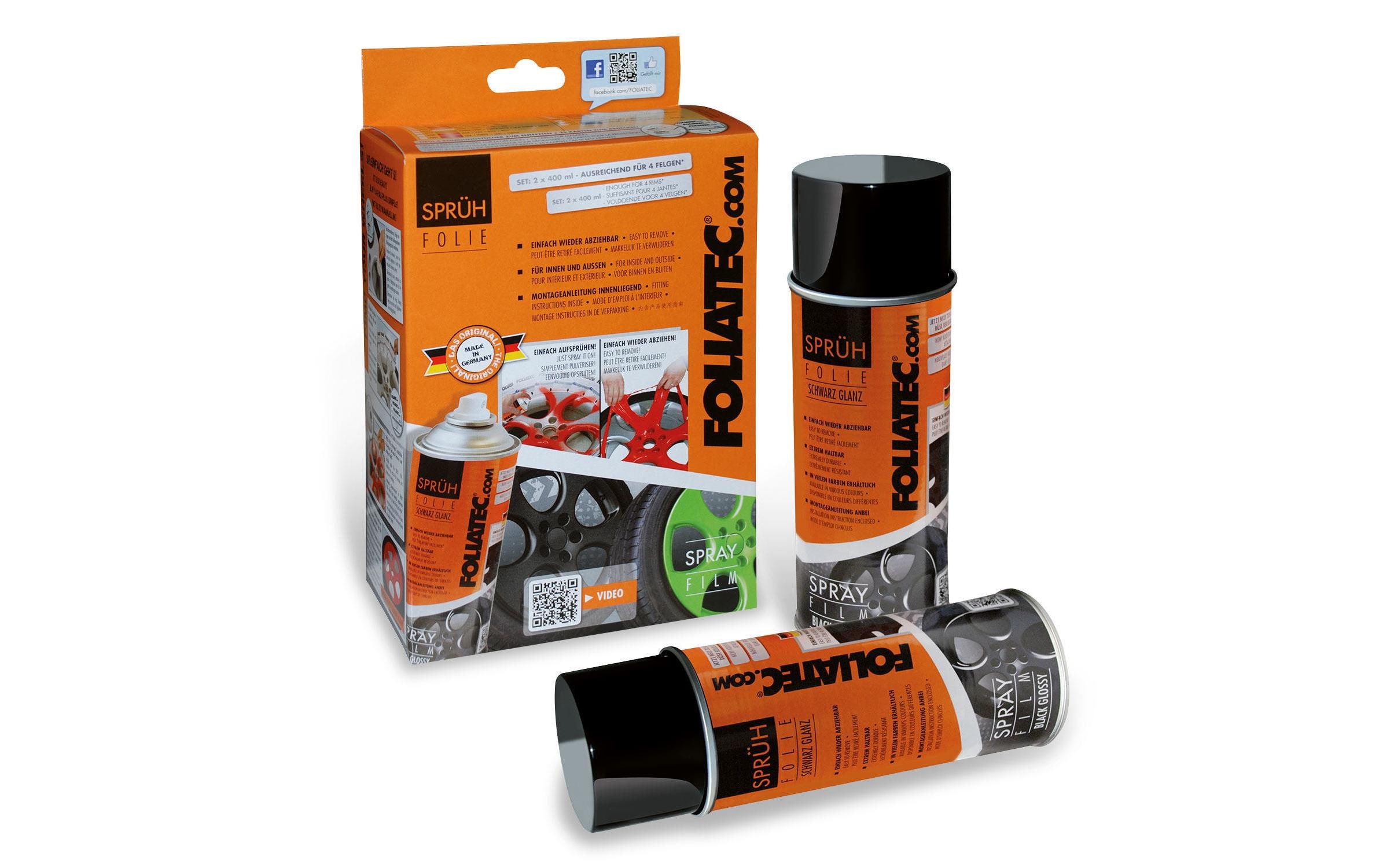 Foliatec Sprühfolie glänzend Set Schwarz Foliatec Sprühfolie glänzend Set Schwarz