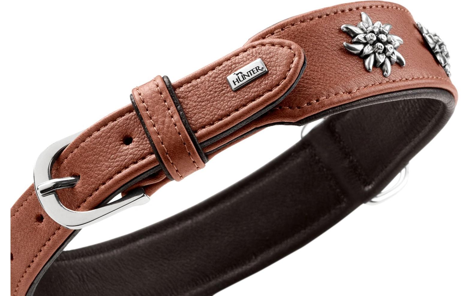 Hunter Halsband München 65/L, Rindsleder, Cognac/Schwarz