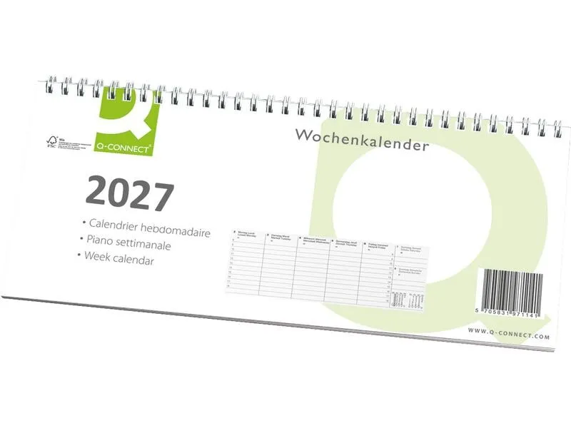 CONNECT Wochenplaner Papier Weiss 28.5 x 12 cm