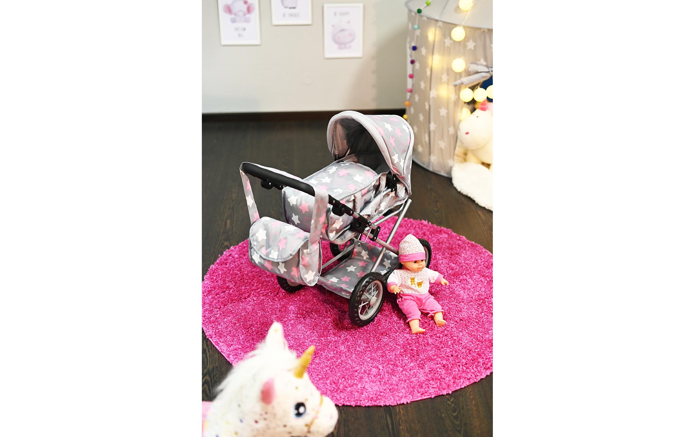 Knorrtoys Puppenbuggy Ruby Star Grey Pink