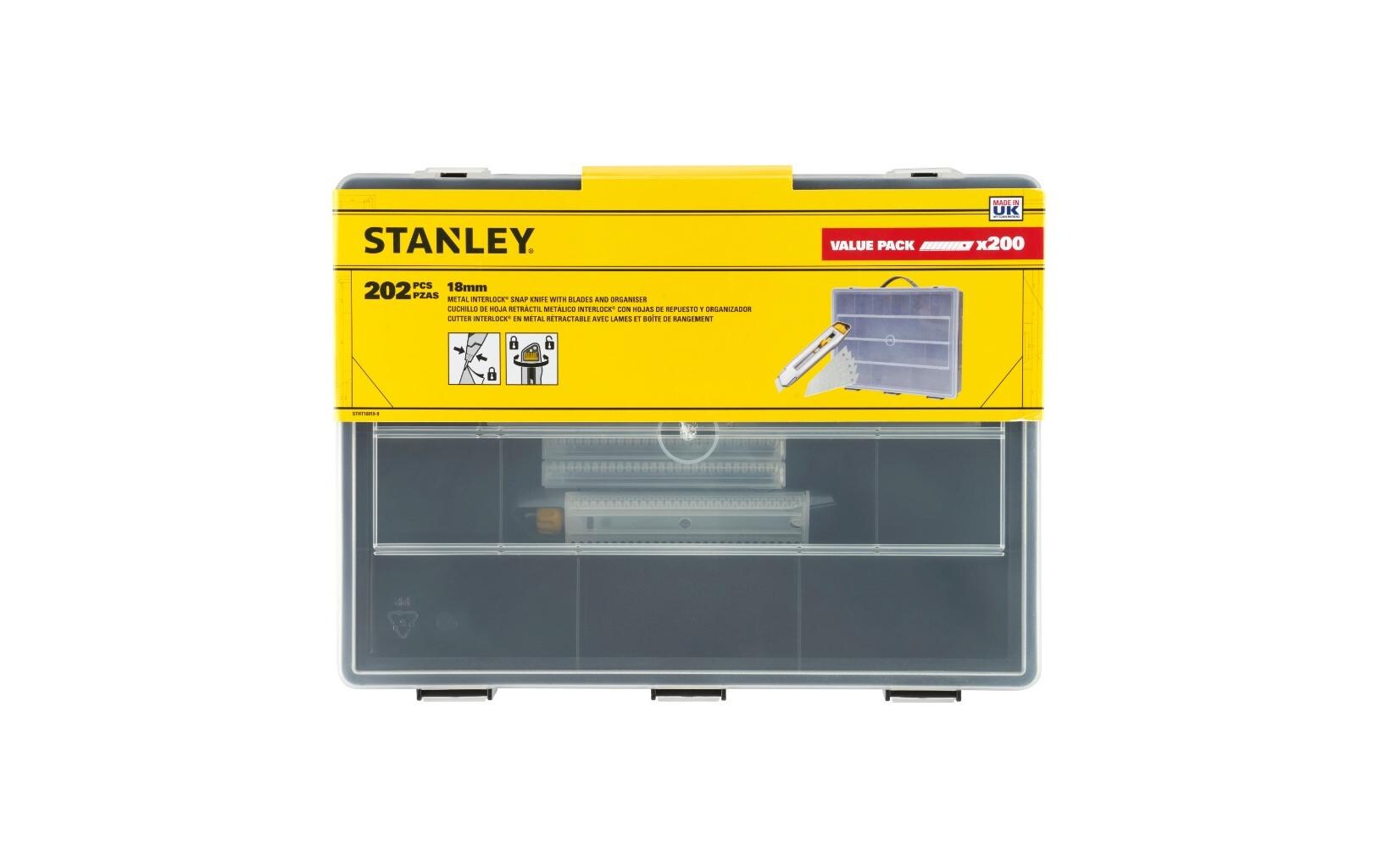 Stanley Cutter 18 mm mit 200 Klingen in Sortimentsbox