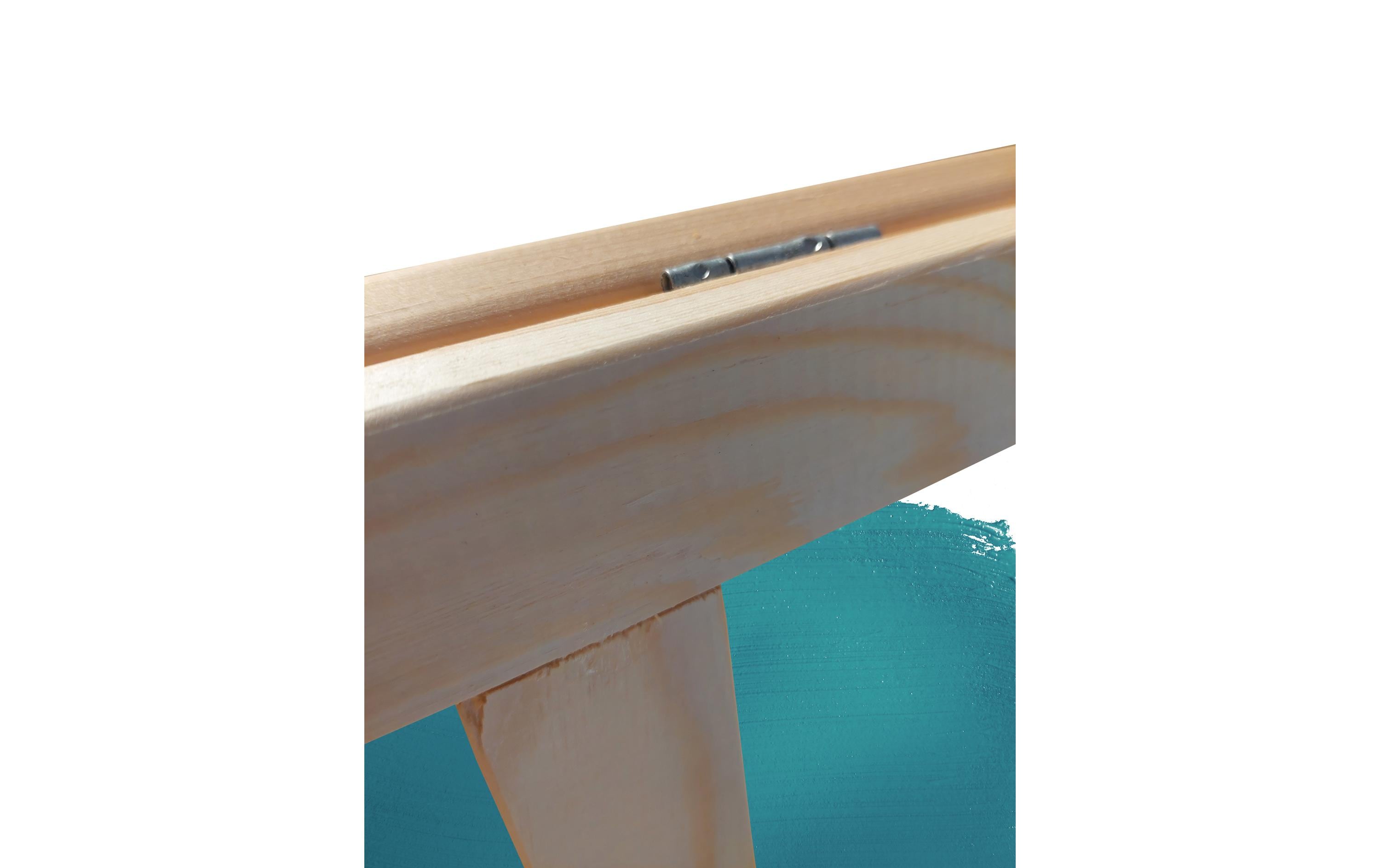 Holz Zollhaus Bockleiter aus Fichte 75 x 75 cm, Naturfarben