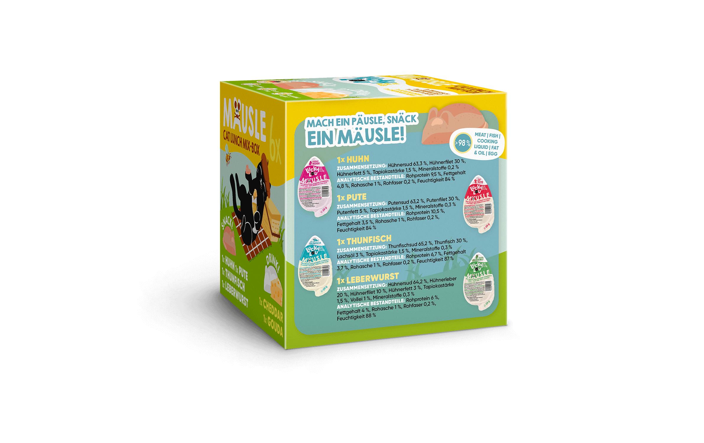 Lucky Lou Katzen-Nahrungsergänzung Mäusle Multipack, 6 x 28 g Lucky Lou Katzen-Nahrungsergänzung Mäusle Multipack, 6 x 28 g