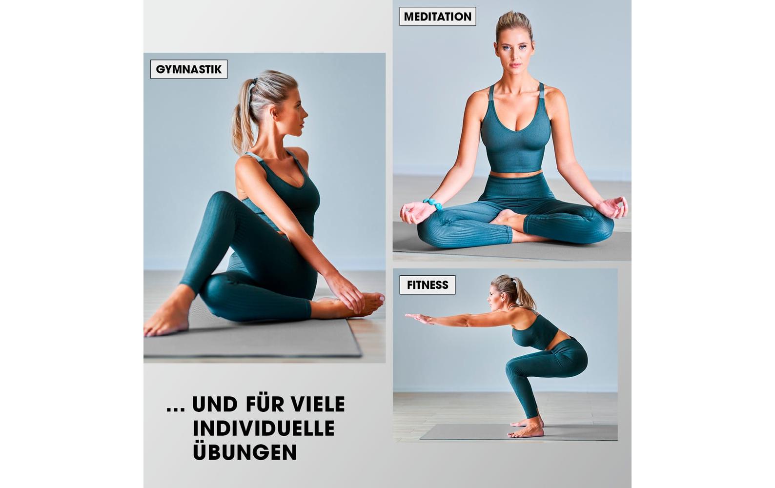 World Fitness Fitnessmatte Ashanti 190 cm x 100 cm, Grau