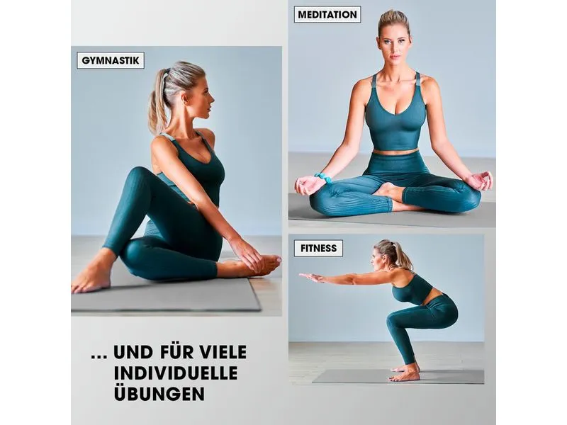 World Fitness Fitnessmatte Yamuna 183 cm x 61 cm, Grau