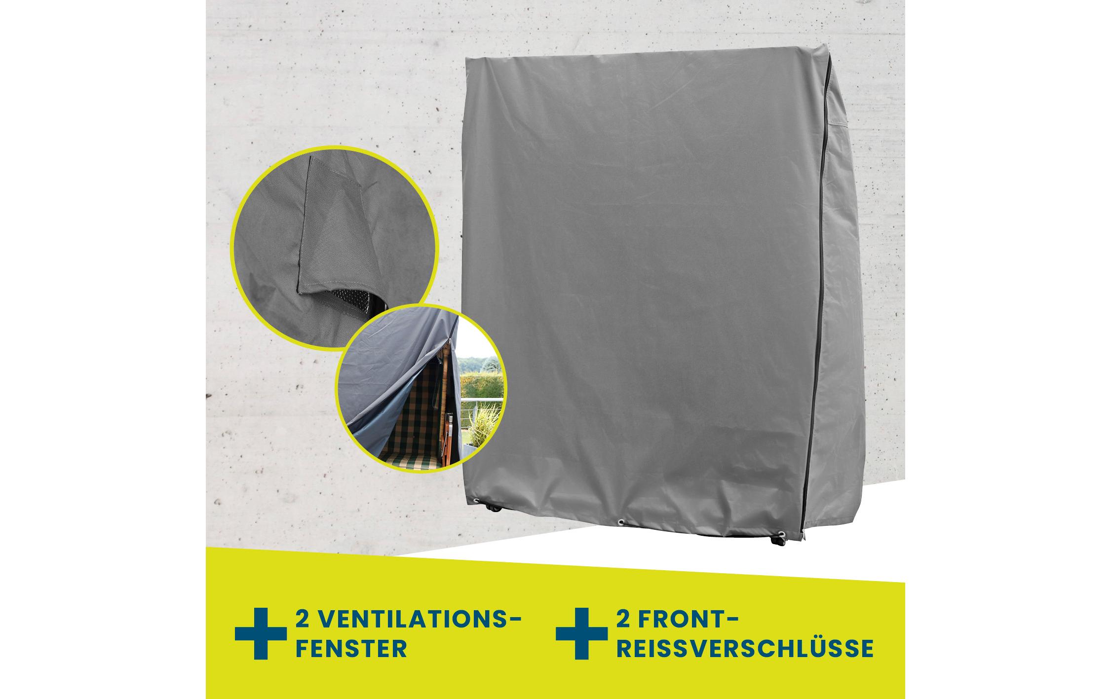 Hoberg Strandkorbabdeckung gross, 140 x 100 x 165 cm, grau