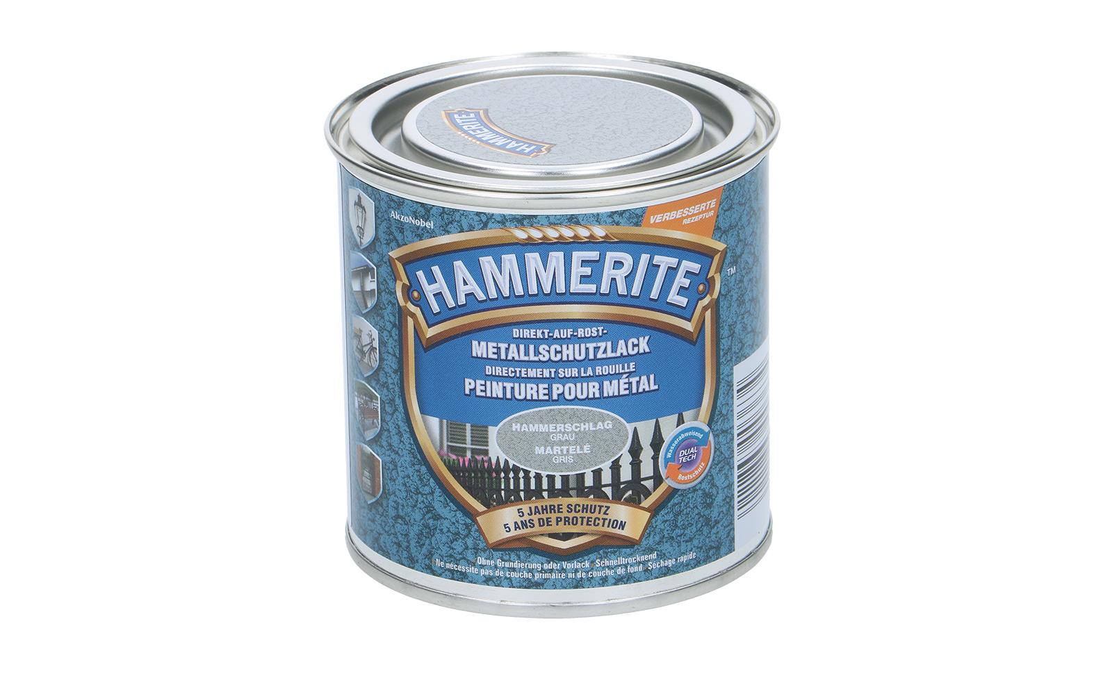 Hammerite Metall-Schutzlack HS Grau, 250 ml
