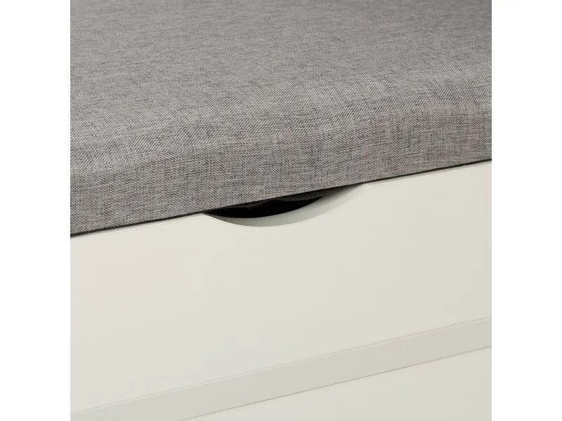 relaxdays Schuhbank mit Sitzfläche, 100 x 49.5 cm, Weiss