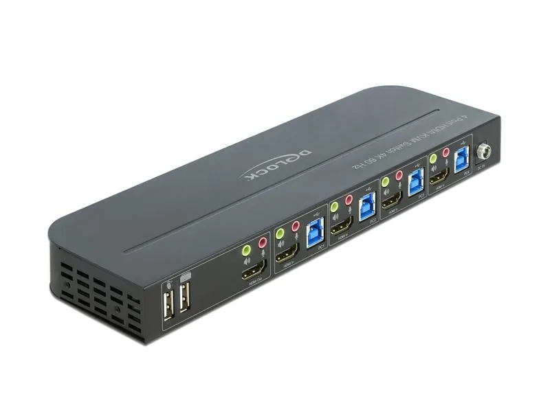 Delock KVM Switch 4 Port HDMI mit USB 3.0 und Audio 4k 60Hz