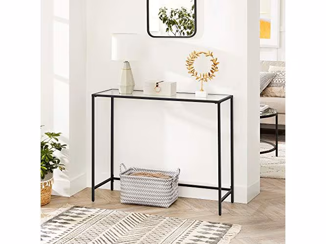 VASAGLE Konsolentisch 100 x 35 x 80 cm, Schwarz