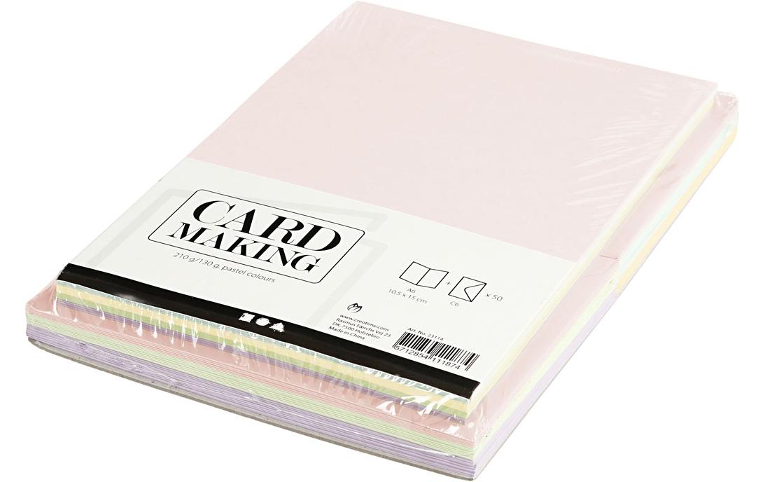 Creativ Company Blankokarte und Couvert 10.5 x 15 cm, 50 Stück, Pastell Creativ Company Blankokarte und Couvert 10.5 x 15 cm, 50 Stück, Pastell