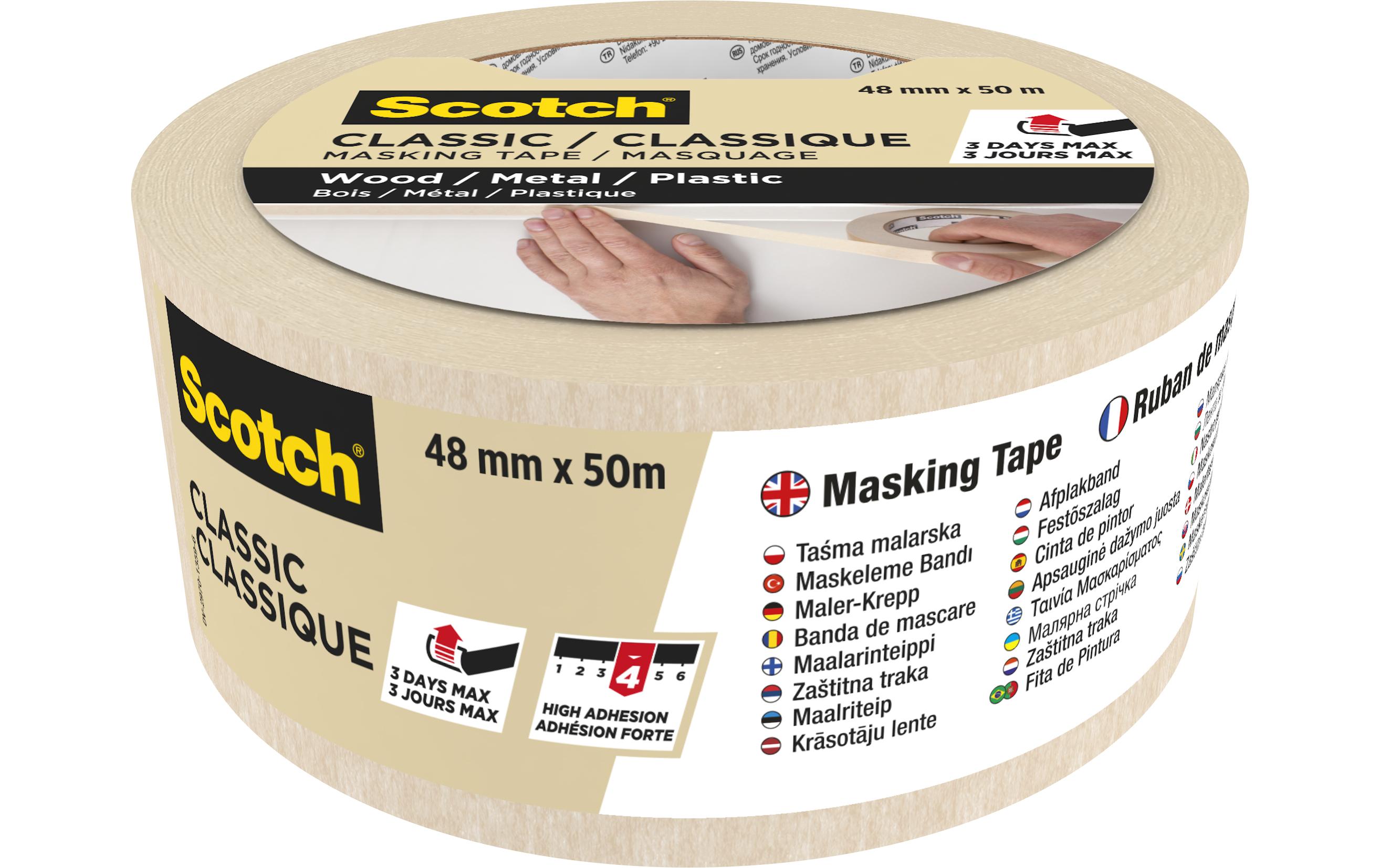 3M Malerabdeckband Scotch Classic 4850 48 mm x 50 m, Beige