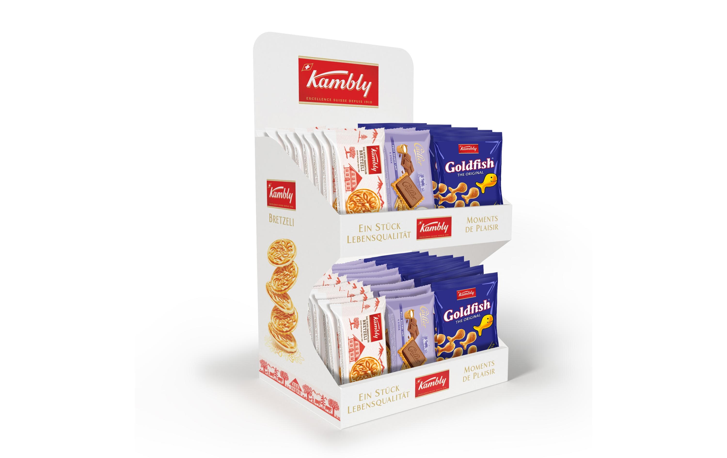 Kambly Mini-Kiosk assortiert 3 Sorten à je 16 Packungen Kambly Mini-Kiosk assortiert 3 Sorten à je 16 Packungen