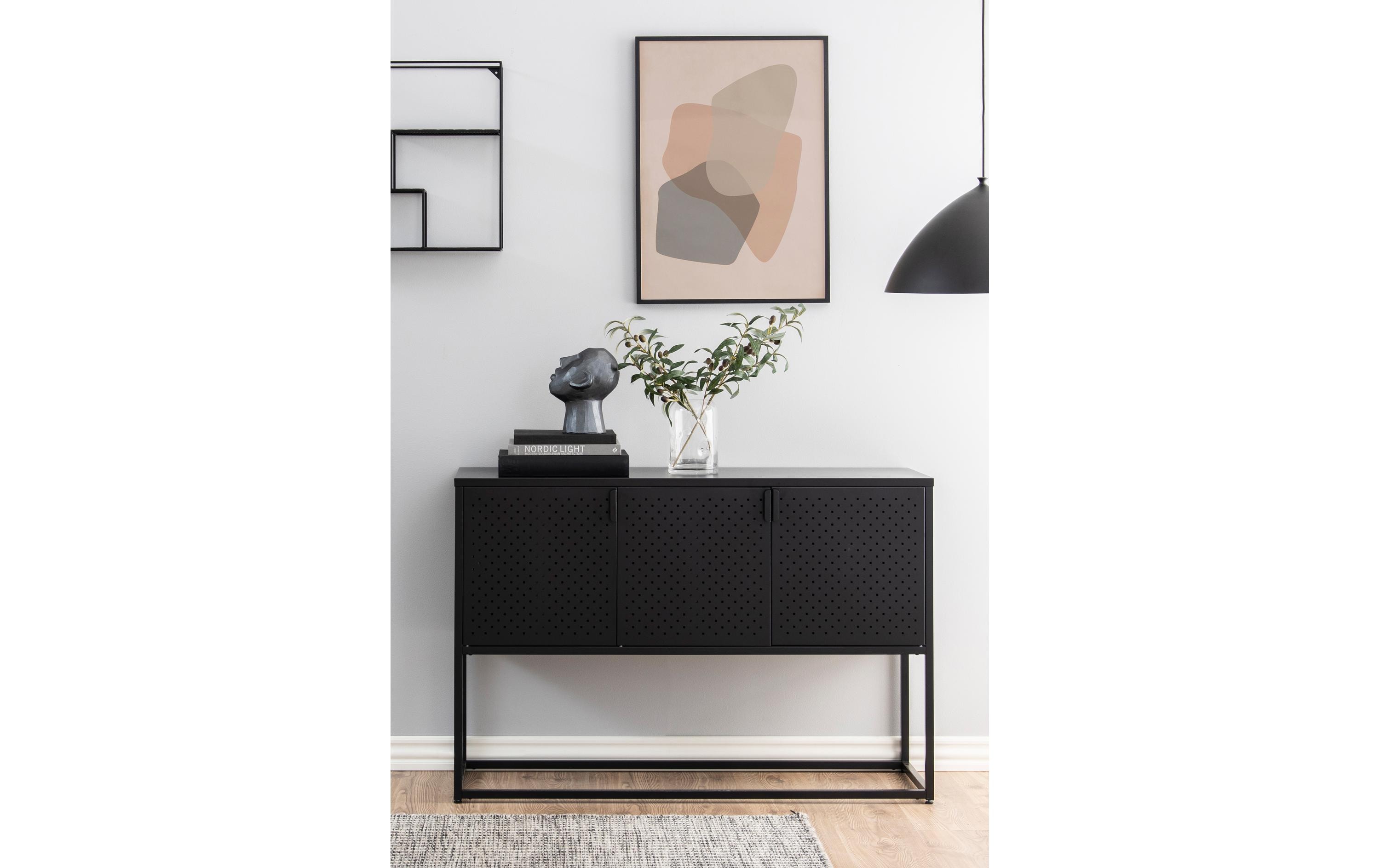 AC Design Kommode Newton 120 x 40 x 80 cm, Schwarz