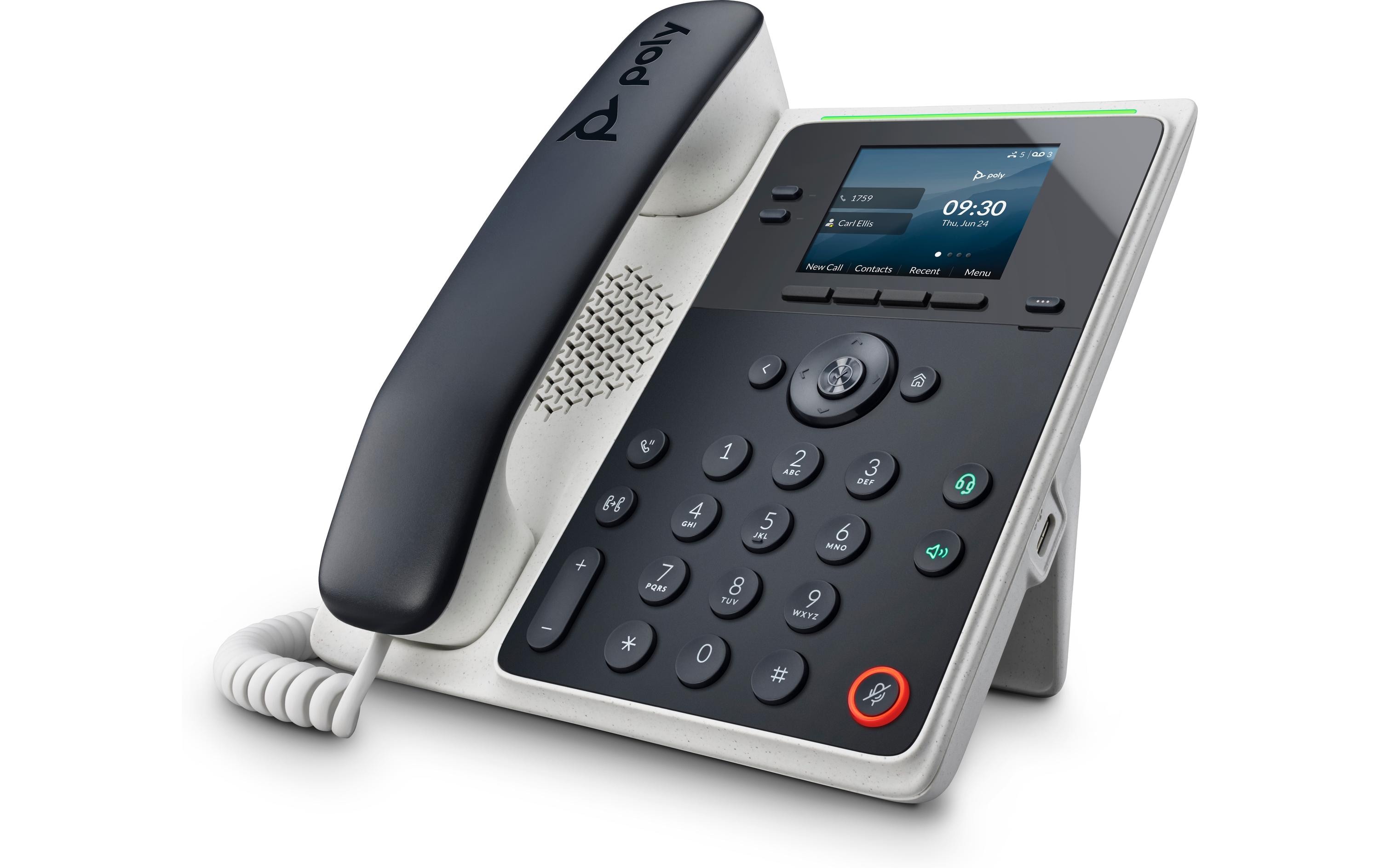 Poly Tischtelefon Edge E100 Schwarz/Weiss