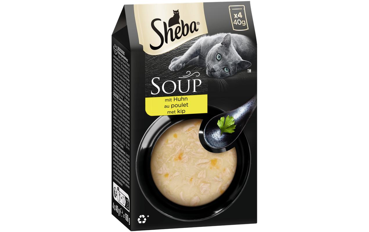Sheba Nassfutter Classic Soup mit Hühnchenbrustfilet, 4 x 40g