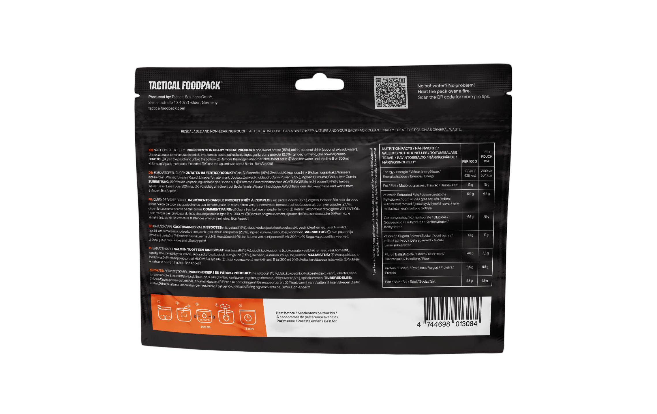 Tactical Foodpack Hauptgericht Sweet Potato Curry