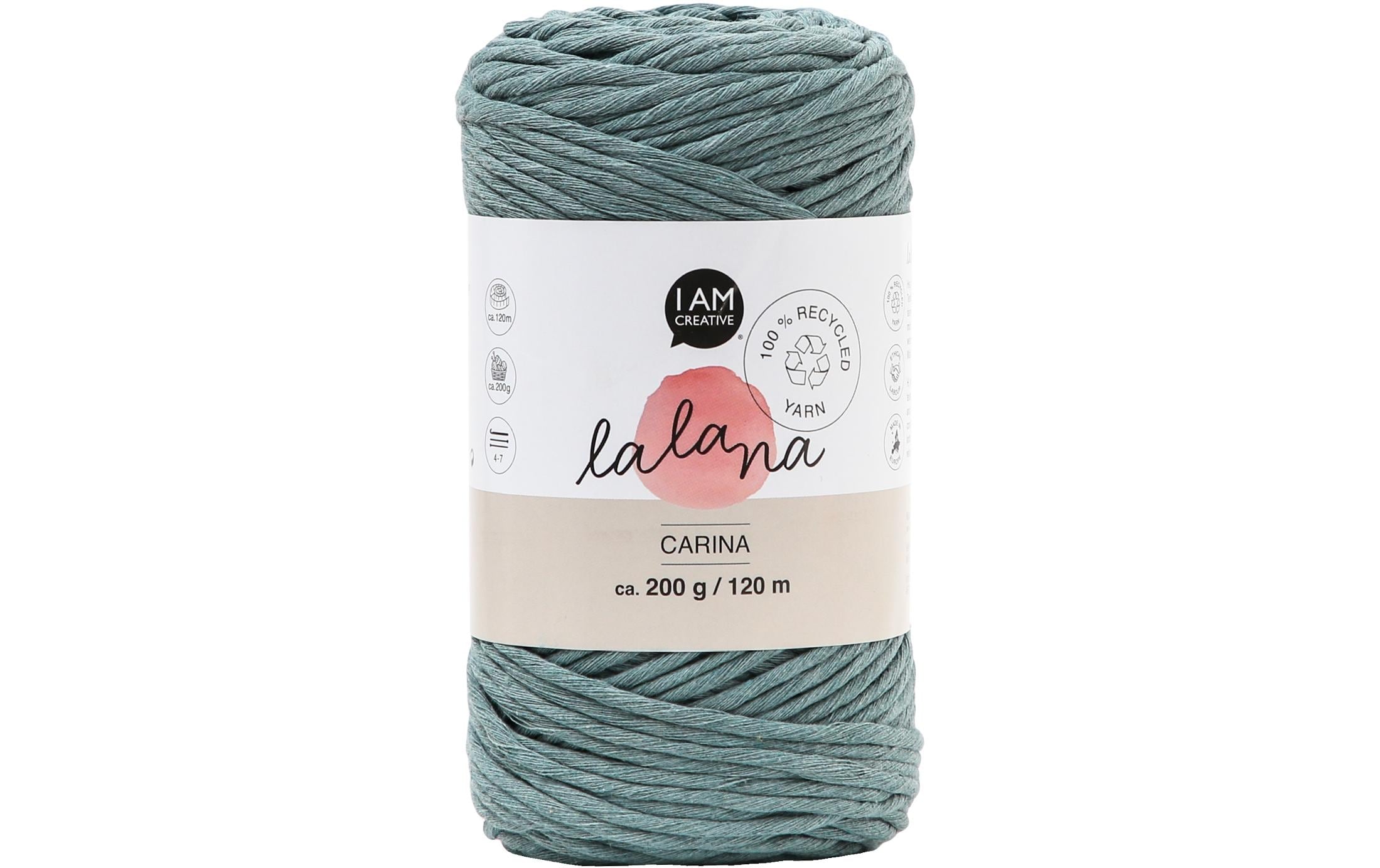 lalana Wolle Carina 200 g, Blaugrau