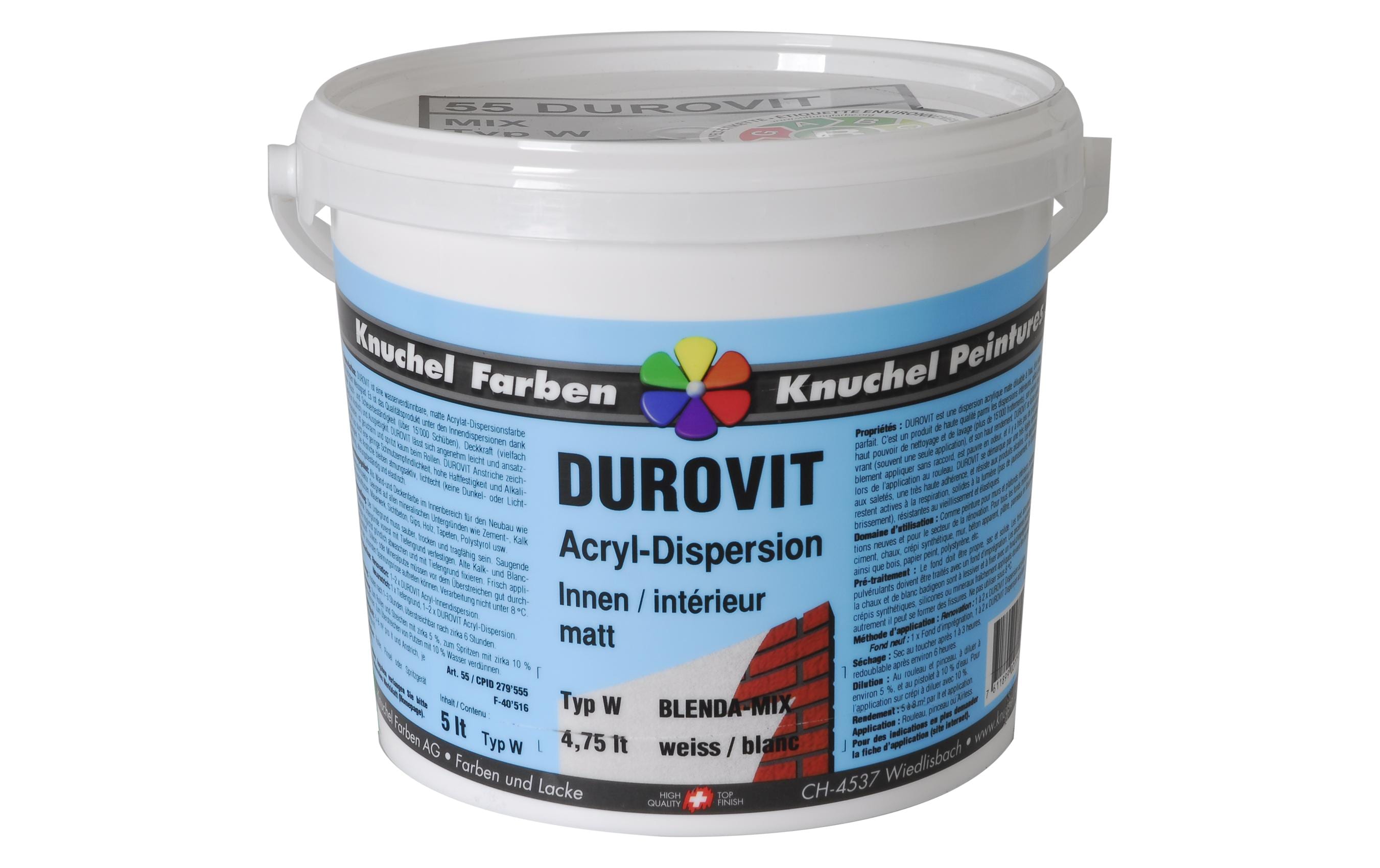 Knuchel Innendispersion Durovit-Mix 5 l Weiss