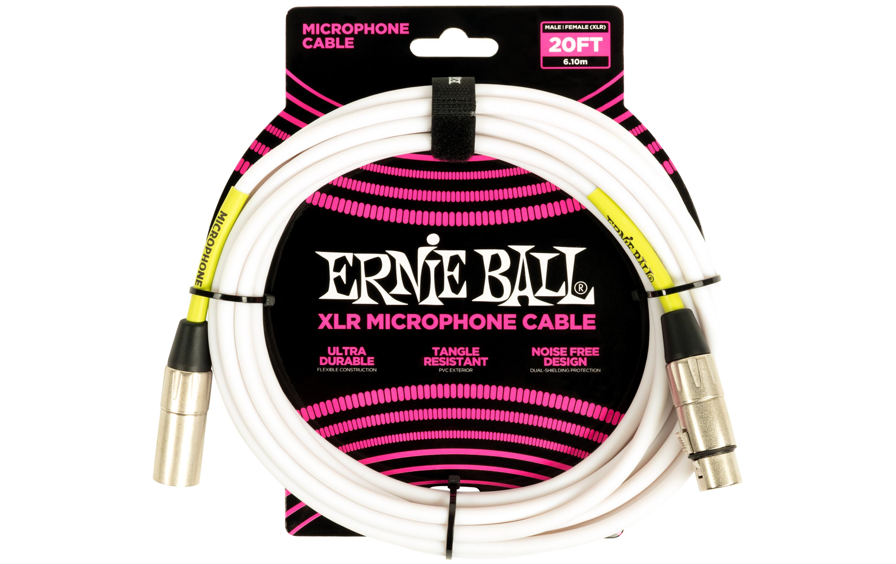 Ernie Ball XLR-Kabel XLRm-XLRm 6.1 m, Silber Ernie Ball XLR-Kabel XLRm-XLRm 6.1 m, Silber