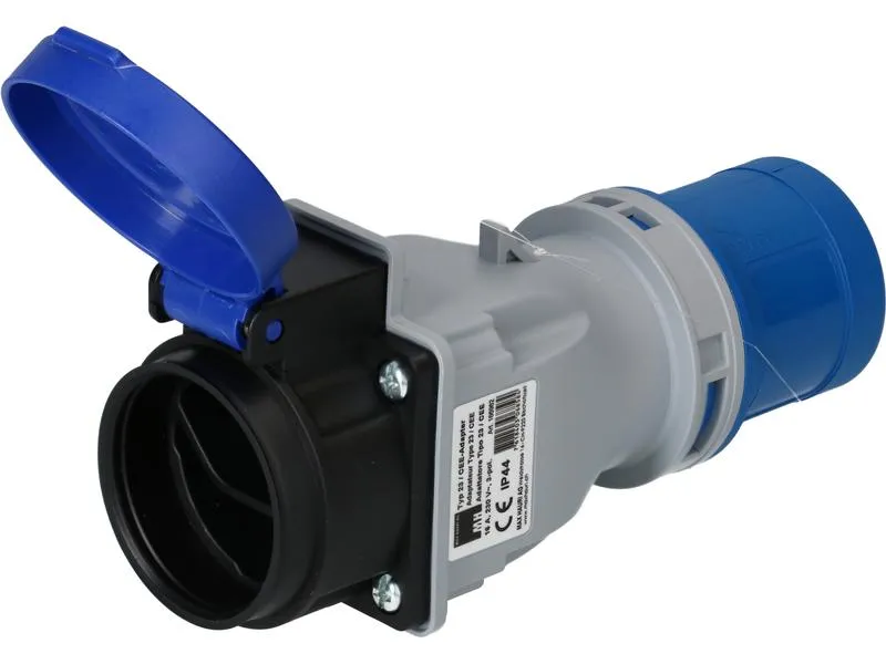 maxCAMP Adapterstecker CEE16/3 - T23, Blau/Grau maxCAMP Adapterstecker CEE16/3 - T23, Blau/Grau