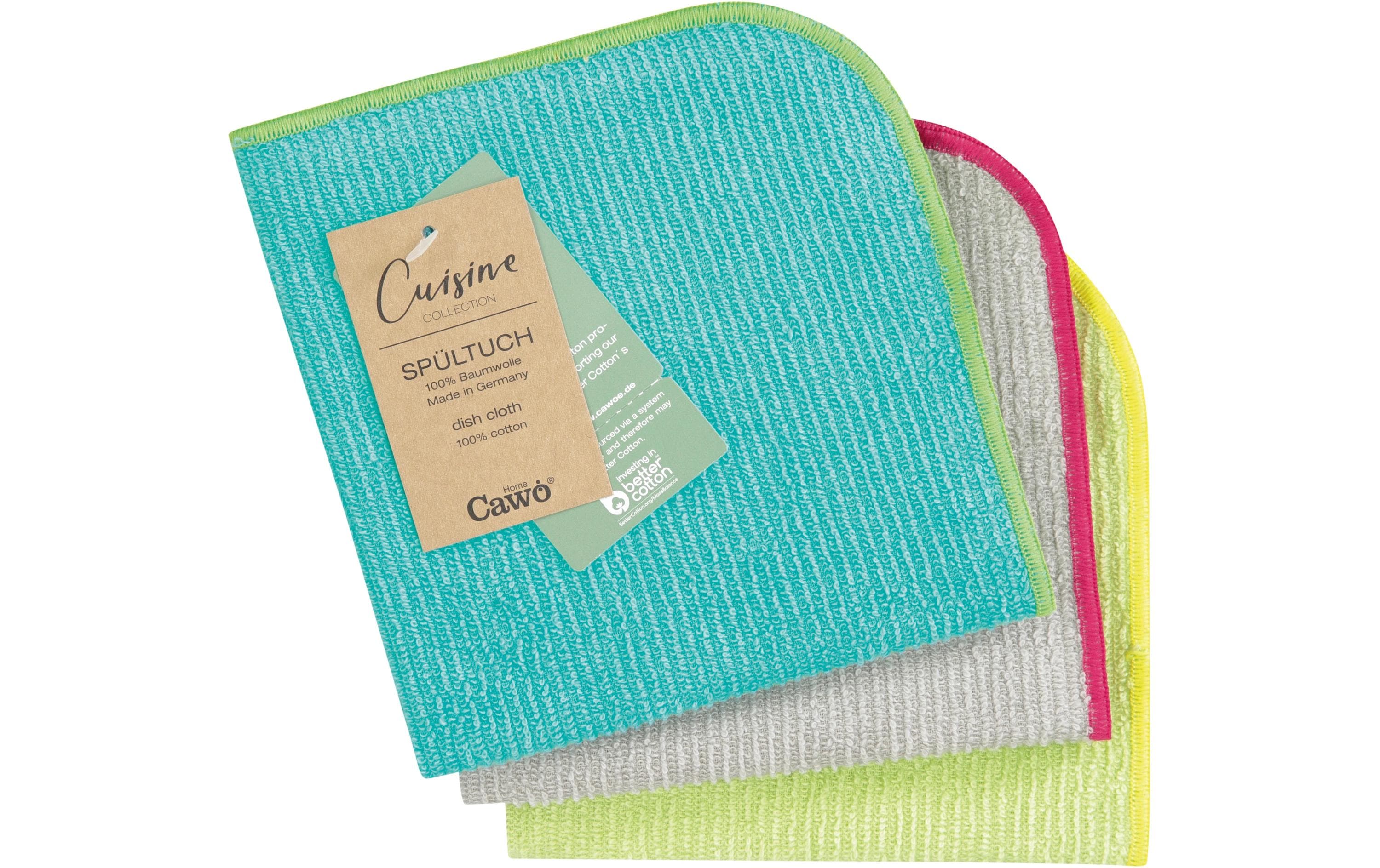 Cawö Abwaschlappen Trio 30 x 30 cm, 3 Stück, Türkis/Pistazie