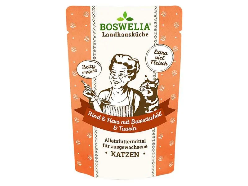 Betty's Landhausküche Nassfutter Rind & Herz mit Borretschöl, 12 x 100 g