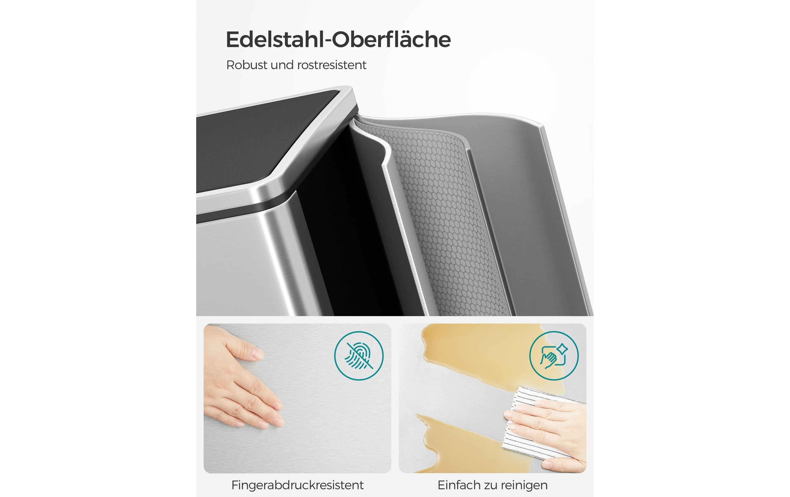 Songmics Treteimer 2 x 30 L, Silber