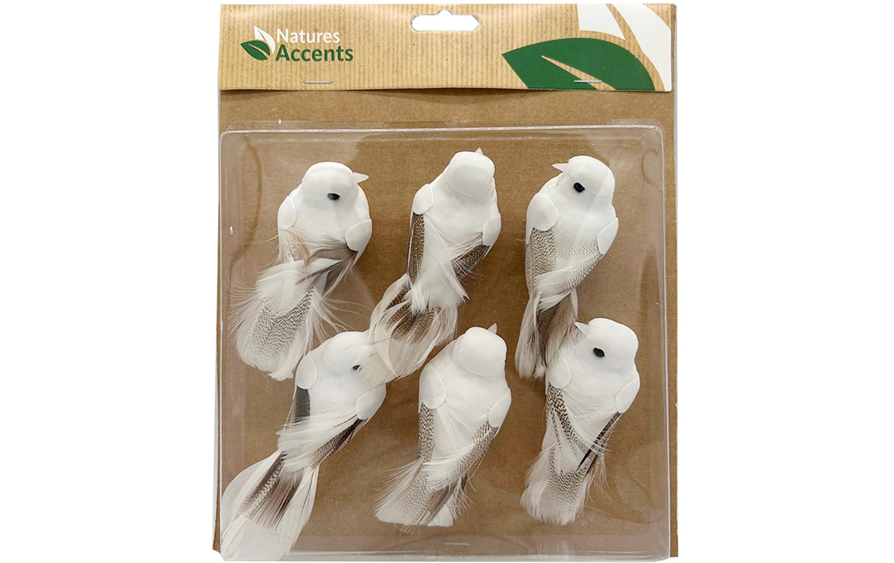 CHALET Deko Federvögel 6 Stück, Weiss