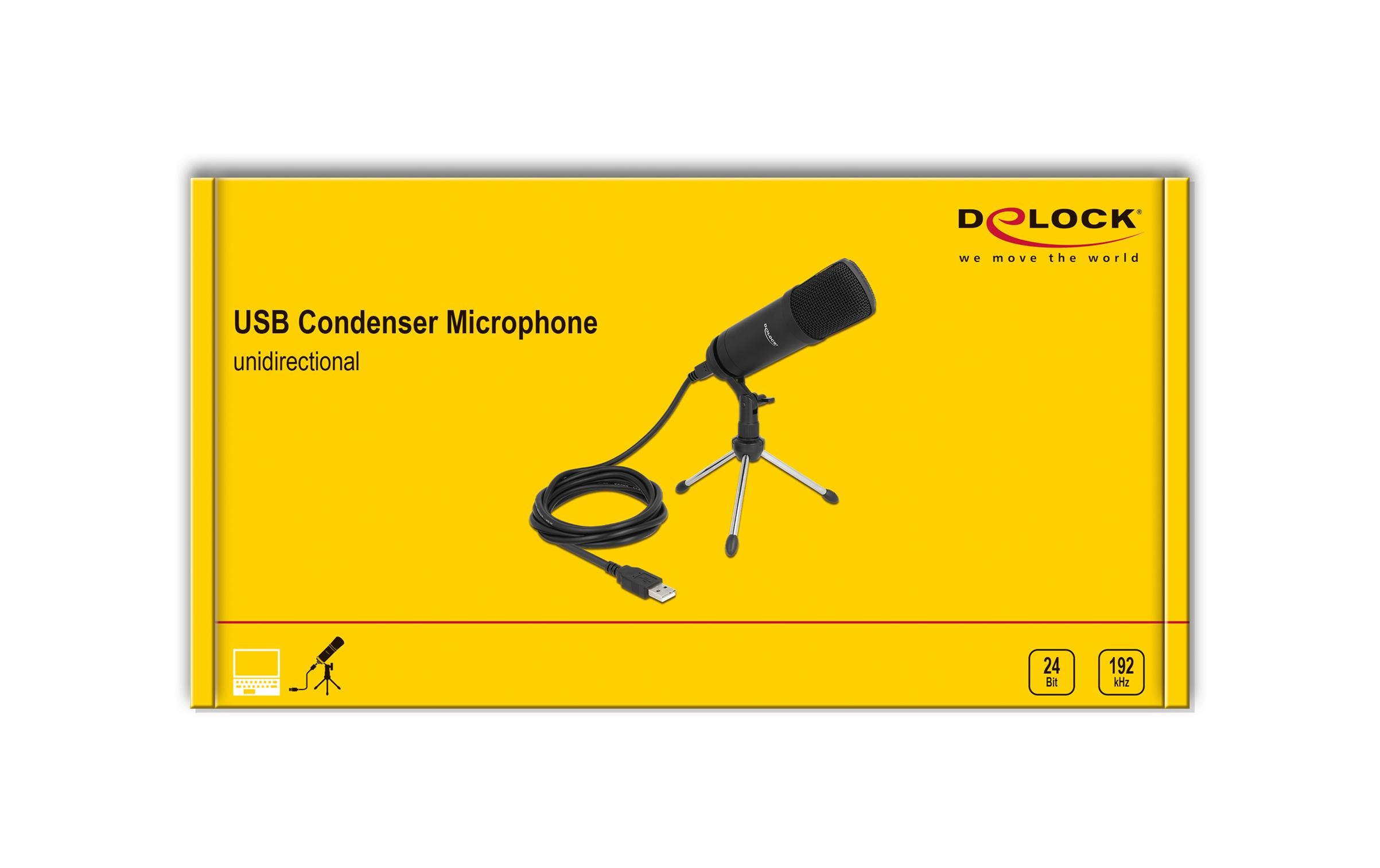 Delock Kondensatormikrofon Professionell USB mit Tischständer